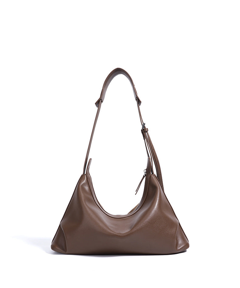 Women's Bag 100% Genuine Leather / Suede Long Handle Shoulder Underarm Pillow Bag Arles