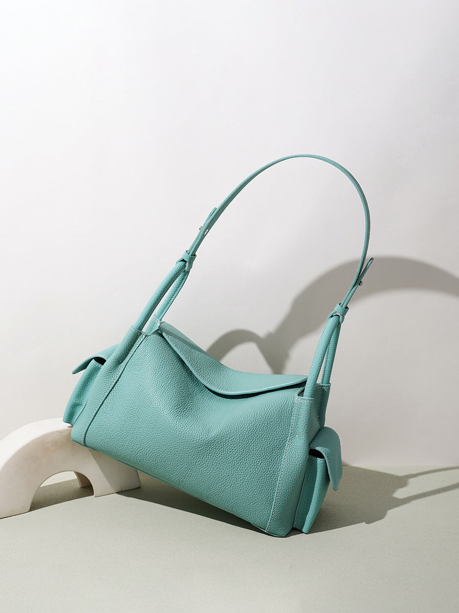 High-End Design Women's 100% Genuine Leather Single or Across Shoulder Pillow Bag Parma