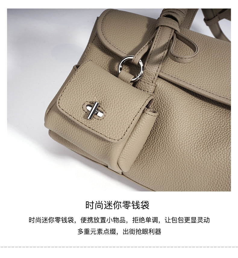 High-End Design Women's 100% Genuine Leather Pillow-shaped Shoulder Bag Genoa