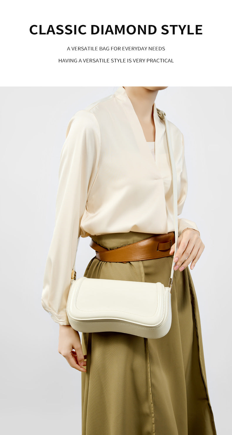 High-End Design Women's 100% Genuine Leather Single Shoulder Tofu Bag Arkansas