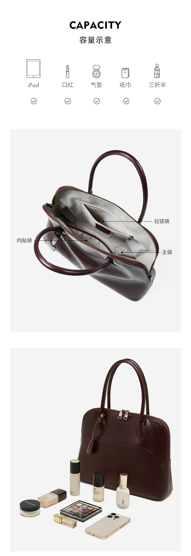 High-End Design Women's Bag 100% Genuine Leather Single Shoulder or Crossbody Bag Michigan