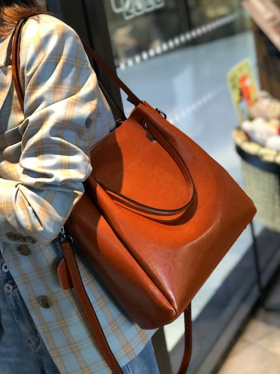 High-End Design Women's 100% Genuine Leather Tote Bag Faro