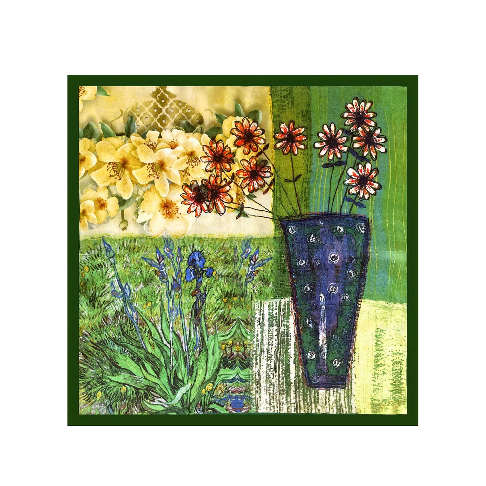 Women's 100% Mulberry Silk Scarves, Oil Printed in France