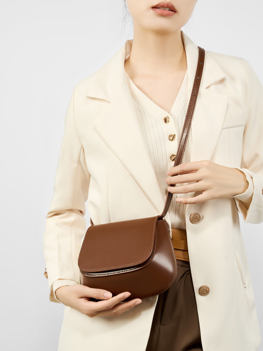High-End Design Women's Bag 100% Genuine Leather Single or Across Shoulder Saddle Bag Arizona