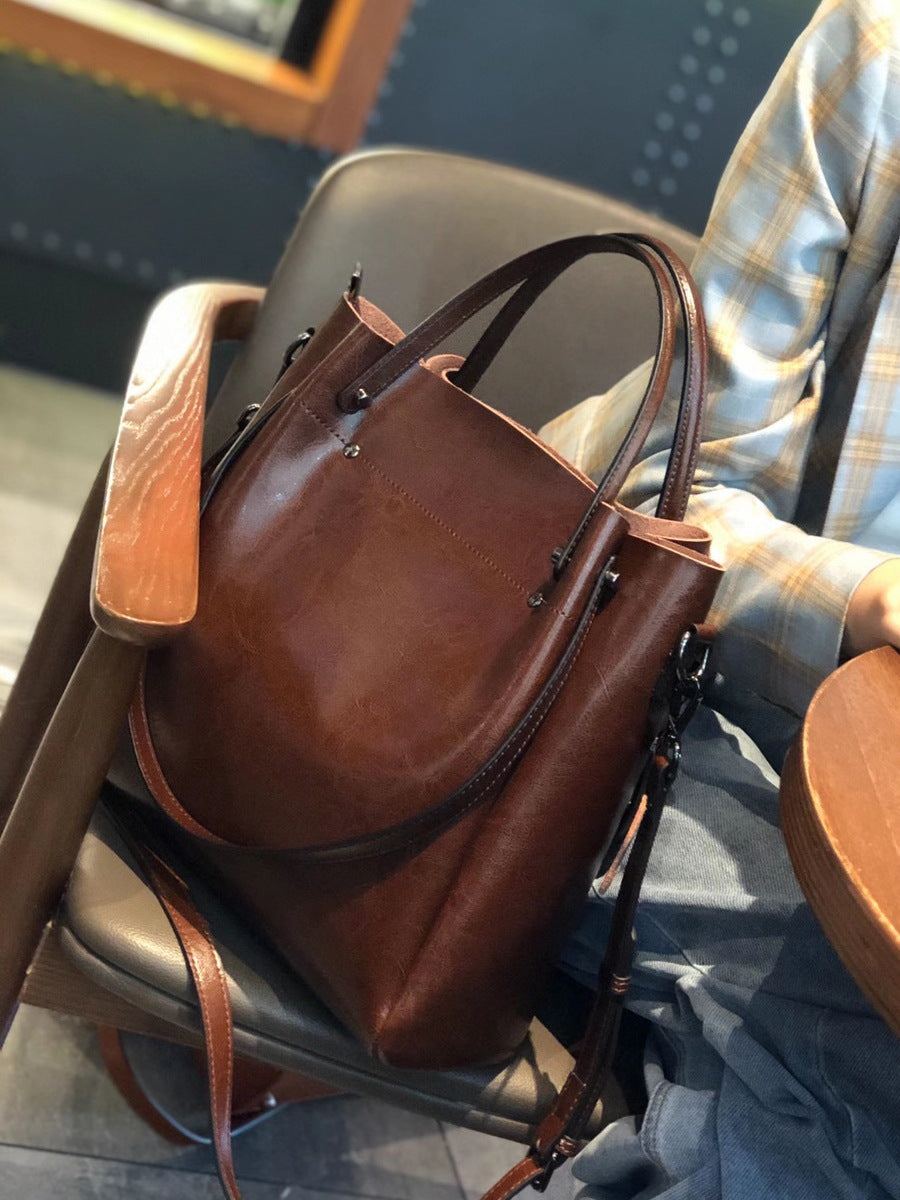 High-End Design Women's 100% Genuine Leather Tote Bag Faro