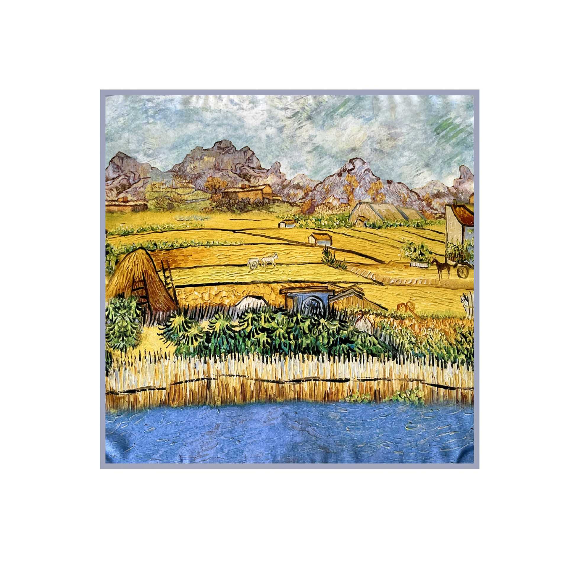 Women's 100% Mulberry Silk Scarves, Oil Printed in France