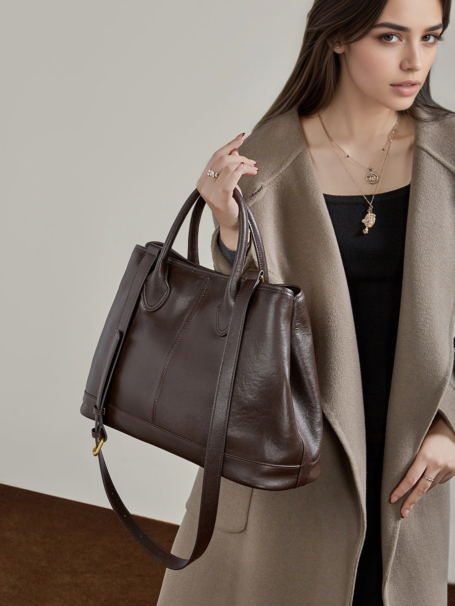 High-End Designed Women's Bag 100% Genuine Leather Single Shoulder or Crossbody Bag More