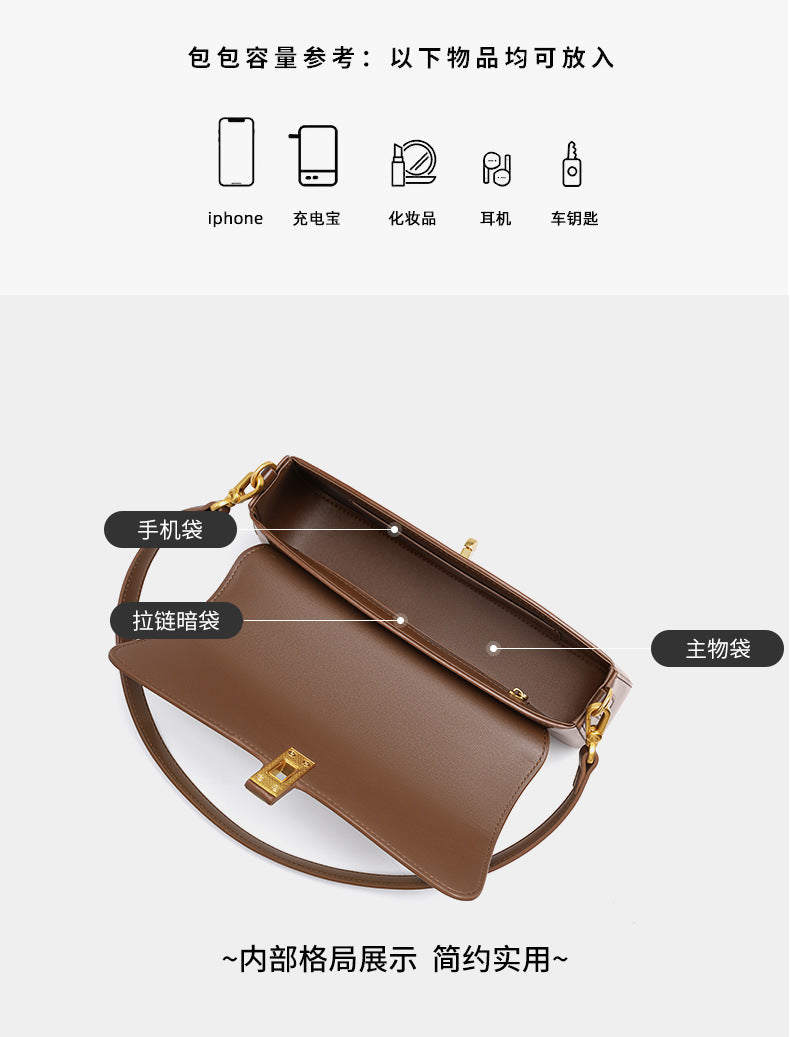 Korean Style Baguette Women's 100% Genuine Leather Single Shoulder or Crossbody Bag Ontario