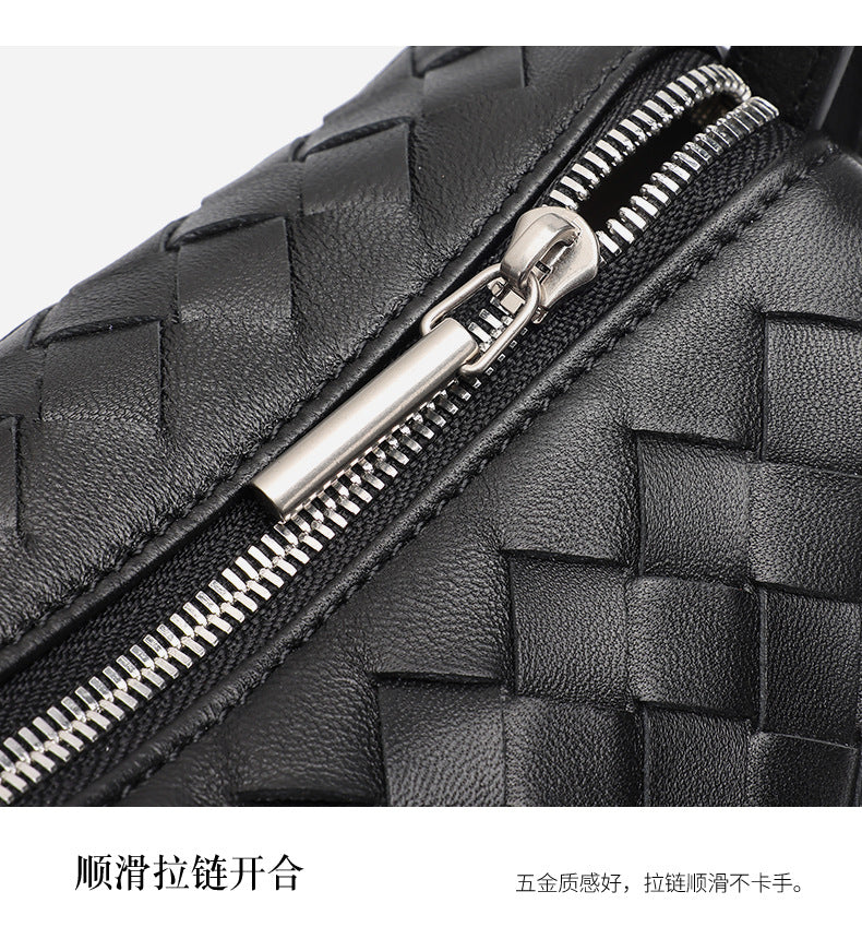 High-End Design Women's 100% Genuine Leather Single Shoulder or Crossbody Handmade Woven Bag Samoa