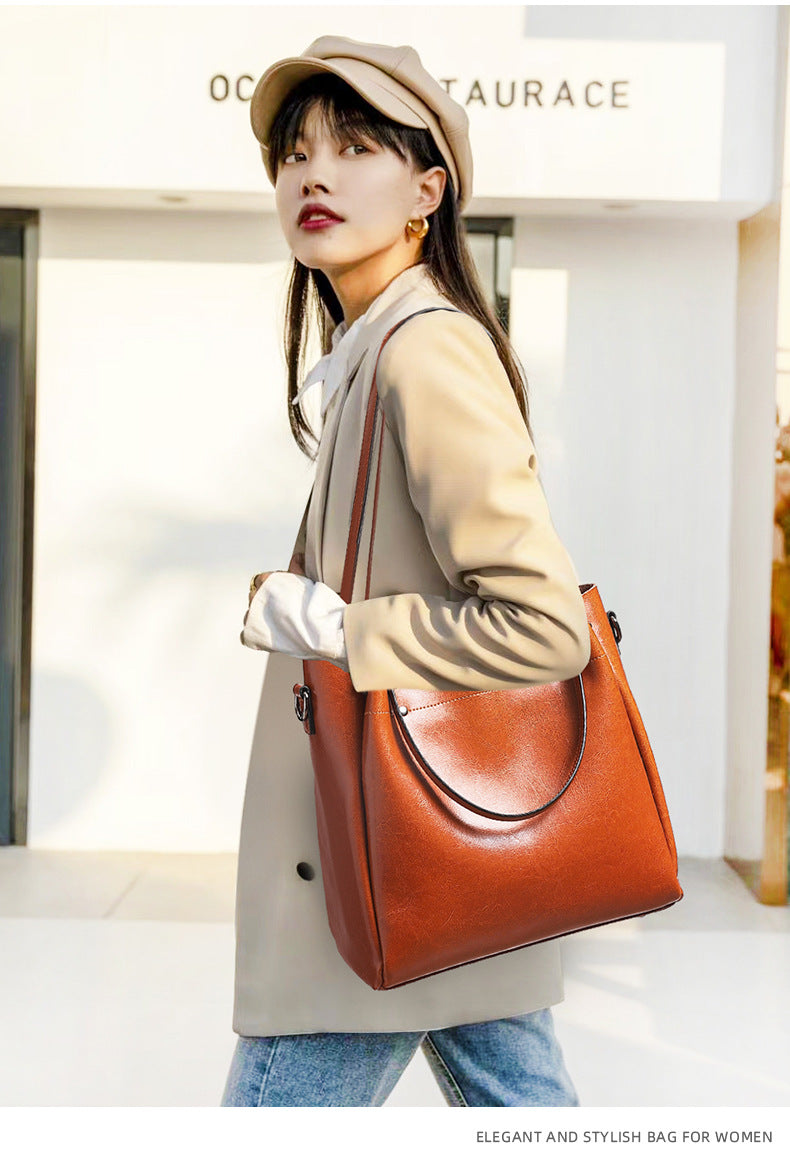 High-End Design Women's 100% Genuine Leather Tote Bag Faro