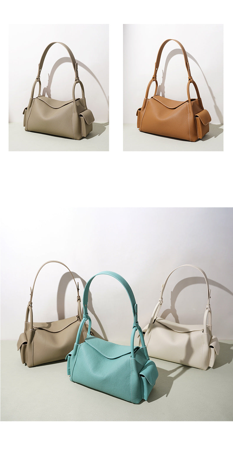 High-End Design Women's 100% Genuine Leather Single or Across Shoulder Pillow Bag Parma