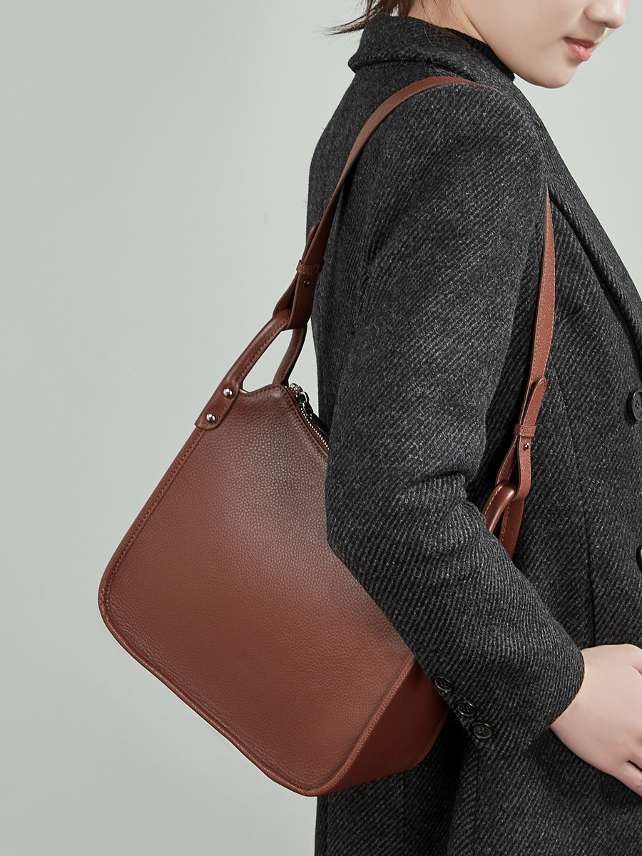 High-End Design Women's Bag 100% Genuine Leather Single Shoulder or Crossbody Tote Bag Kansas
