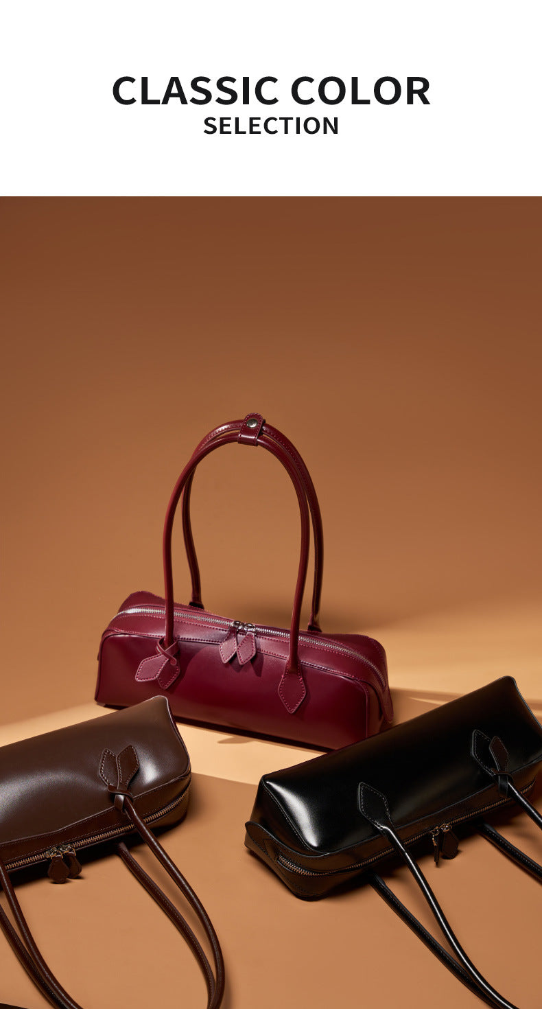 Underarm Long Style Baguette Women's 100% Genuine Leather Single Shoulder Bag North Carolina