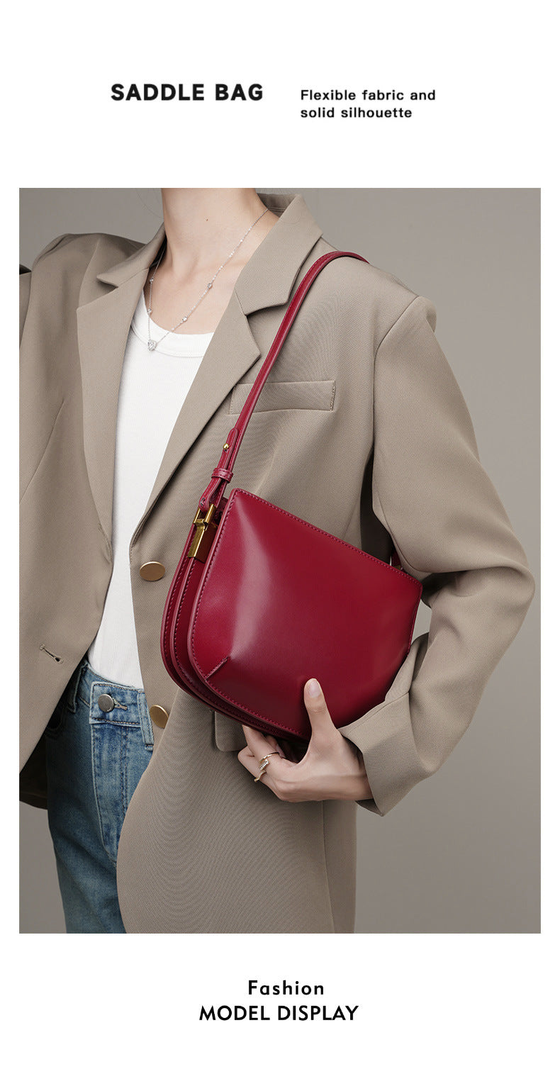 High-End Design Small Women's Bag 100% Genuine Leather Single Shoulder or Crossbody Bag Marbella