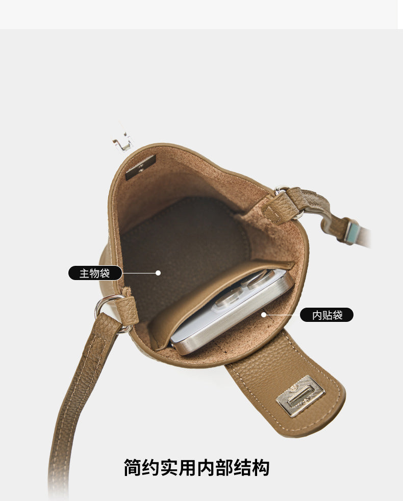 High-End Design Small Women's Bag 100% Genuine Leather Single Shoulder or Crossbody Bag Alaska