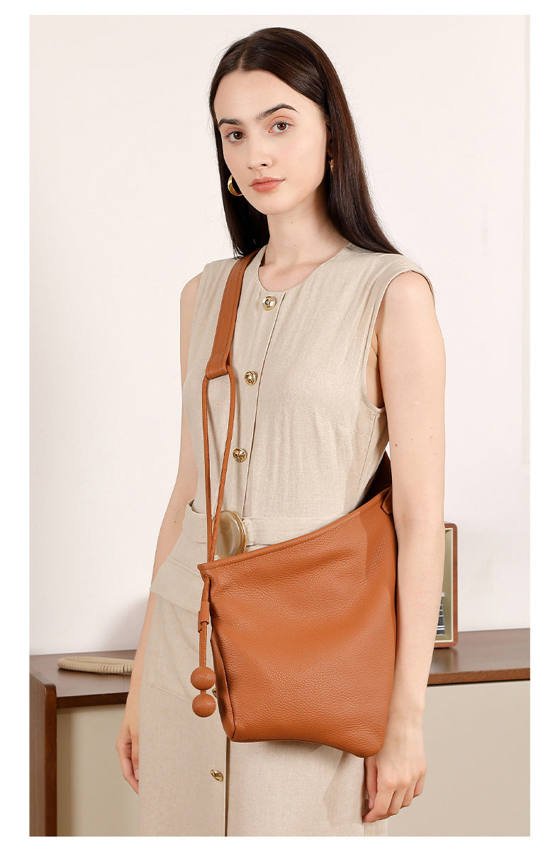 High-End Women's 100% Genuine Leather Single Shoulder Crossbody Unique Asymmetrical Design Madrid