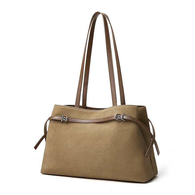 Women's 100% Genuine Leather Suede Long Handle Shoulder Crossbody Bag Kentucky