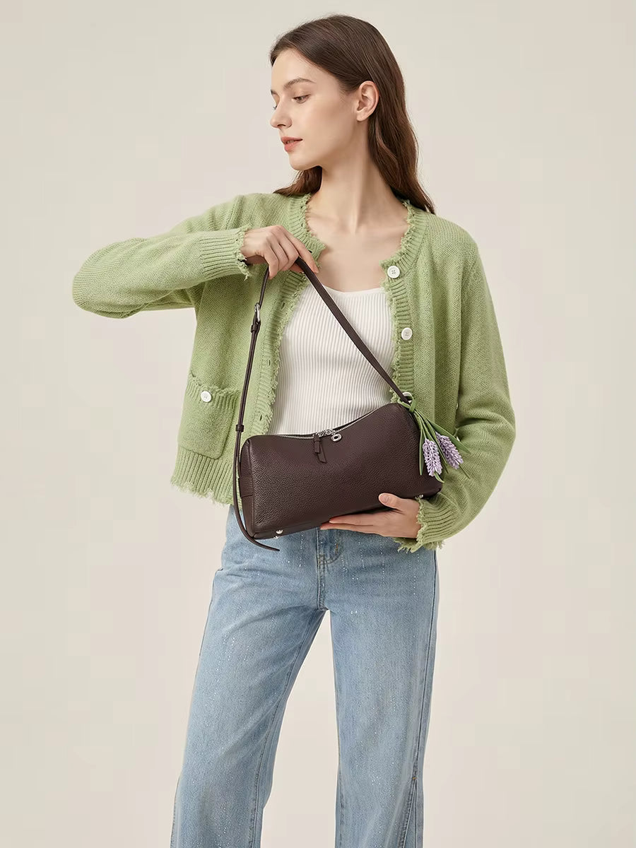 High-End Design Women's 100% Genuine Leather Single Shoulder Pillow Bag Marrakesh