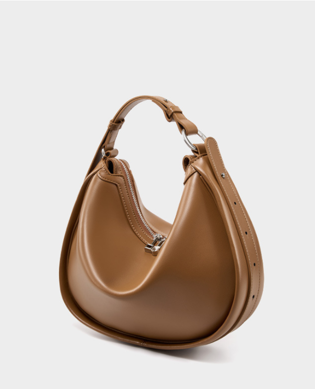 Designed Women's 100% Genuine Leather Single Shoulder and Crossbody Dumpling Bag Gap