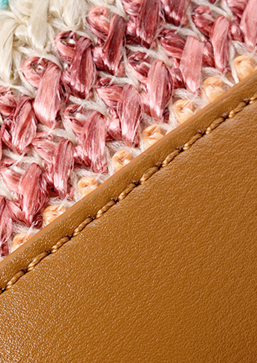 Design Women's 100% Genuine Leather Single Shoulder or Crossbody Straw Woven Bag Romeo