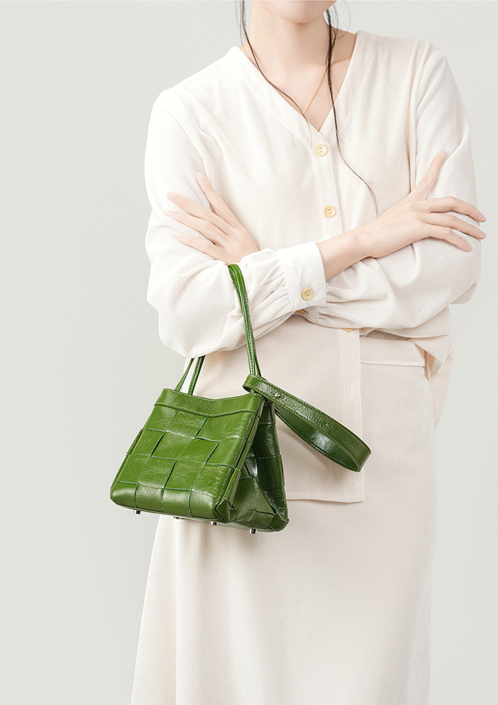 High-End Design Women's 100% Genuine Leather Single or Cross Shoulder Tote Bag Romano
