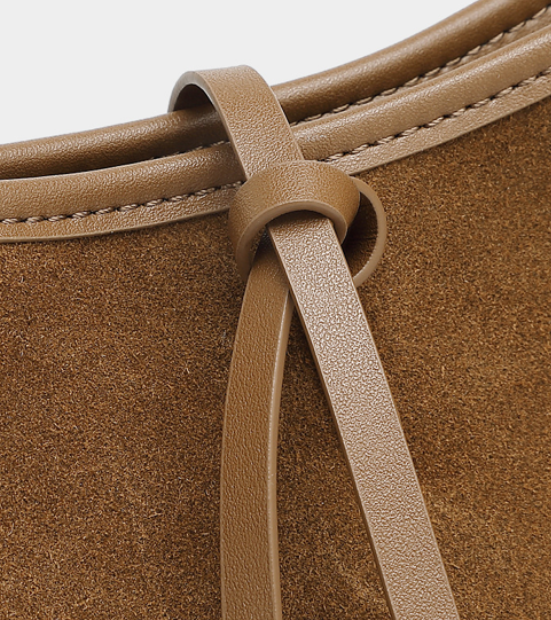 Designed Women's 100% Genuine Leather Suede Single Shoulder and Crossbody Solo