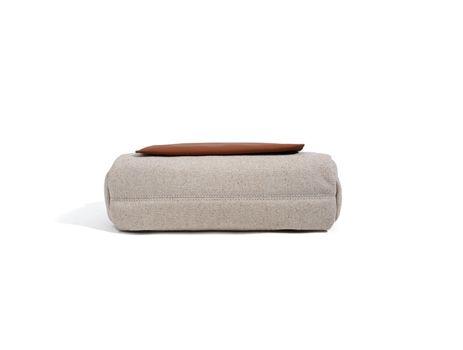 High-End Design Women's Bag 100% Genuine Leather and Linen Fabric Single or Cross Shoulder Bag Cabo Verde