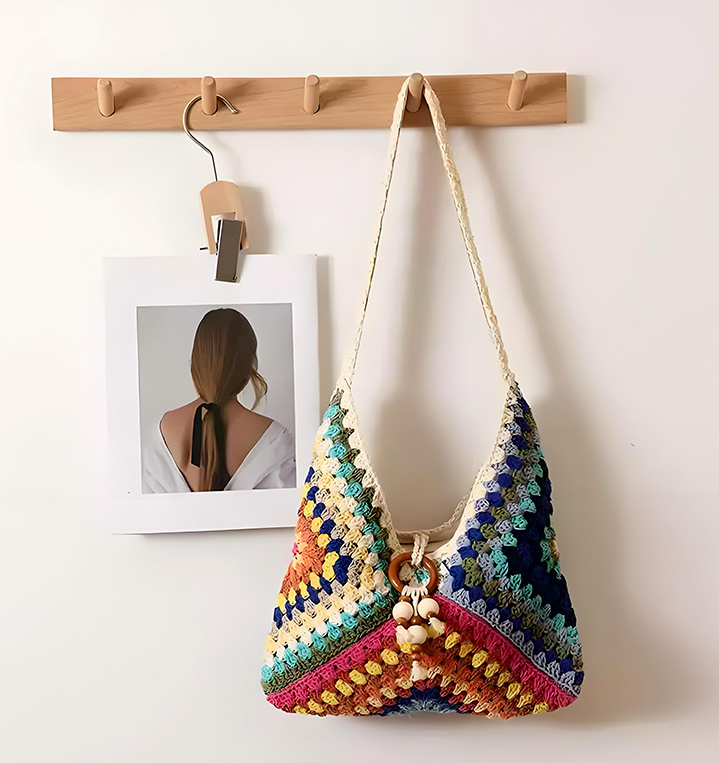 Designed Women's 100% Cotton Single Shoulder or Crossbody Woven Bag Saint-Tropez