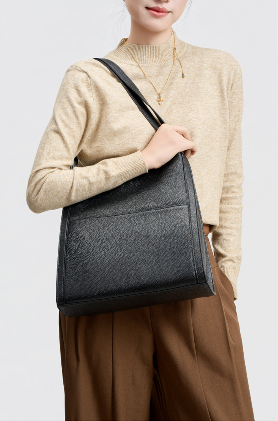 High-End Design Women's Bag 100% Genuine Leather Single Shoulder Tote Bag Ostia