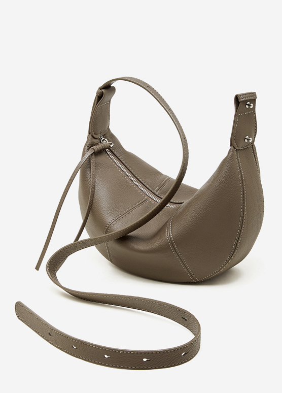 High-End Design Women's 100% Genuine Leather Single Shoulder and Crossbody Dumpling Bag Azur