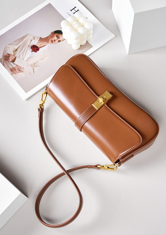 Designed Women's 100% Genuine Leather Single Shoulder or Crossbody Baguette Bag Ontario