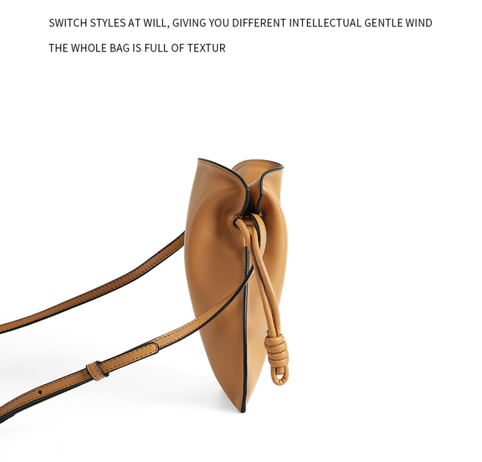 High-End Design Women's 100% Genuine Leather Small Single Shoulder or Crossbody Flat Bag Sorento
