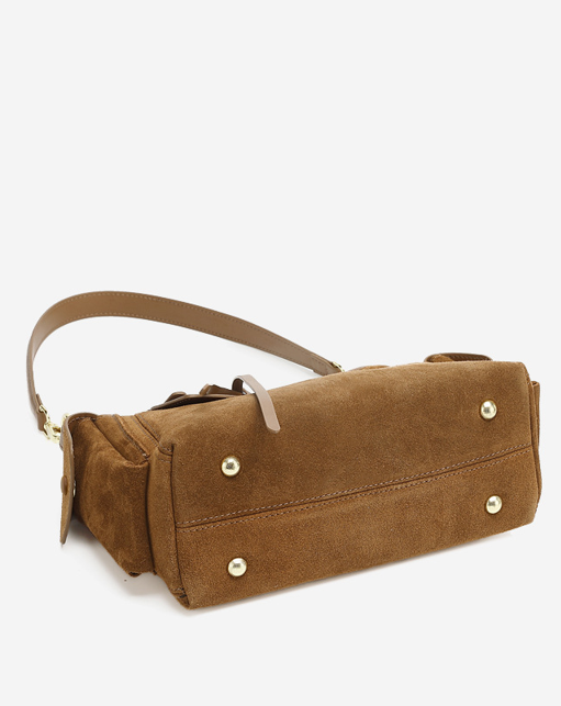 Designed Women's 100% Genuine Leather Suede Single Shoulder and Crossbody Solo