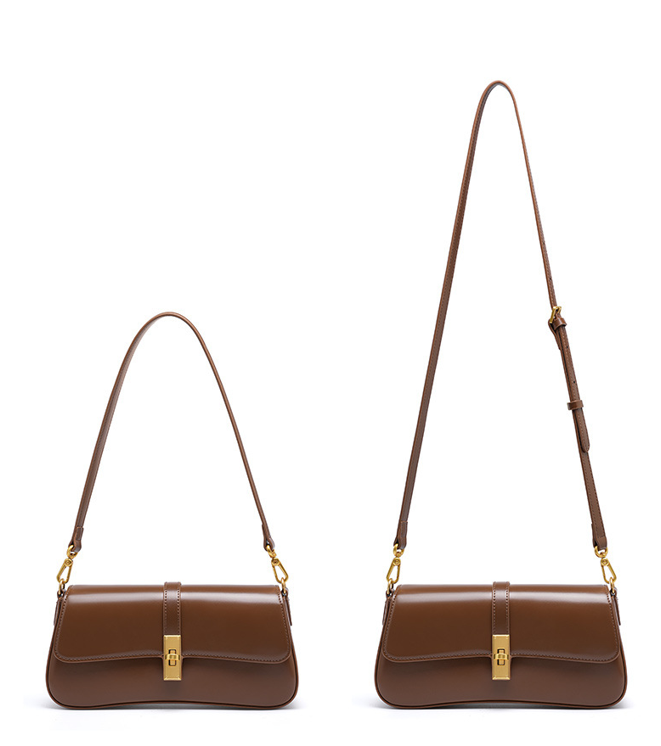 Designed Women's 100% Genuine Leather Single Shoulder or Crossbody Baguette Bag Ontario