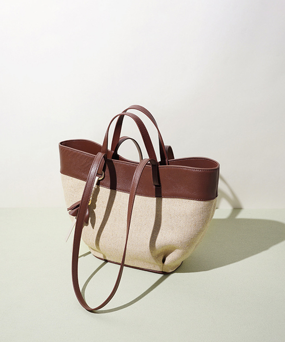 High-End Design Women's Bag 100% Genuine Leather and Linen Fabric Single Shoulder Bag Morocco