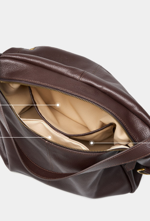 High-End Designed Women's 100% Genuine Leather Single Shoulder and Crossbody Bag Mauro