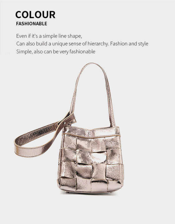 High-End Design Women's 100% Genuine Leather Single or Cross Shoulder Tote Bag Romano