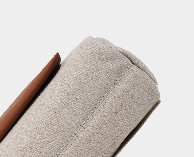 High-End Design Women's Bag 100% Genuine Leather and Linen Fabric Single or Cross Shoulder Bag Cabo Verde