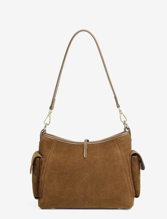 Designed Women's 100% Genuine Leather Suede Single Shoulder and Crossbody Solo