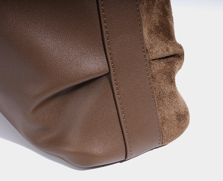 Women's Bag 100% Genuine Leather / Suede Long Handle Shoulder Underarm Pillow Bag Arles