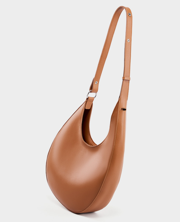 Designed Women's 100% Genuine Leather Single Shoulder and Crossbody Dumpling Bag Midway