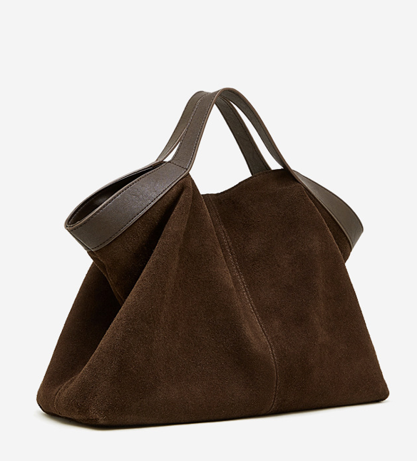 Women's Bag 100% Genuine Leather Suede Single Shoulder or Crossbody Bag Boro-Boro