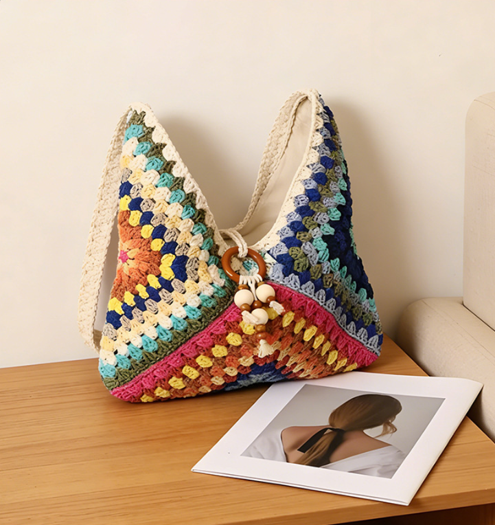 Designed Women's 100% Cotton Single Shoulder or Crossbody Woven Bag Saint-Tropez
