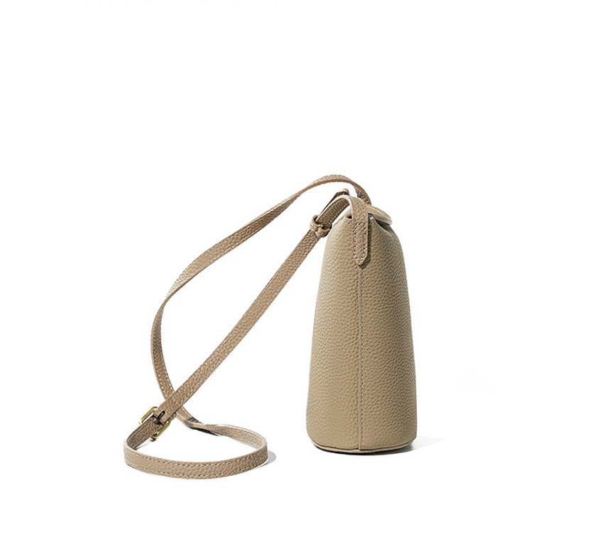 High-End Design Women's 100% Genuine Leather Small Single Shoulder or Crossbody Flat Bag Bosa