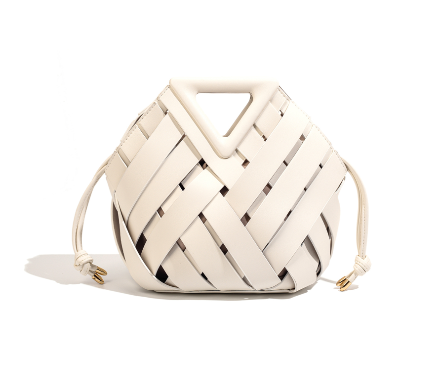 Designed Women's Vegan Leather Single or Cross Shoulder Woven Bag Lloret