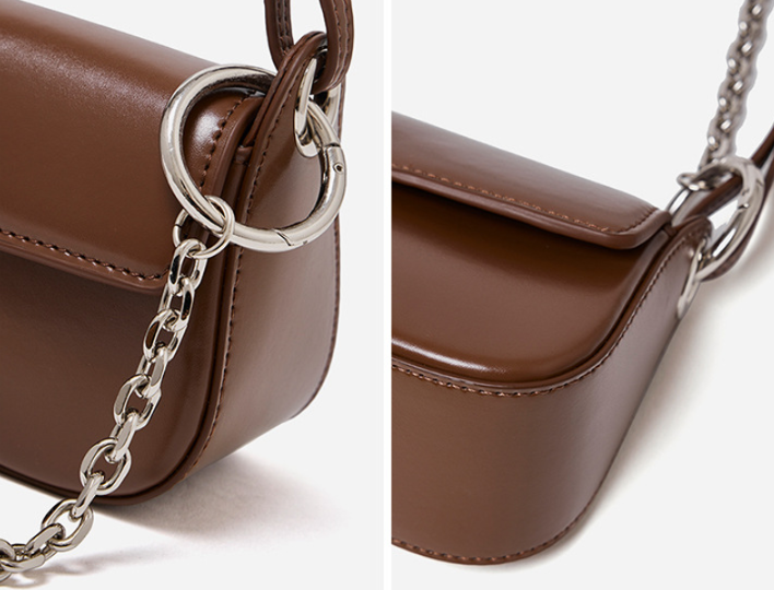 High-End Design Women's Bag 100% Genuine Leather Single Shoulder Small Square Bag Uno