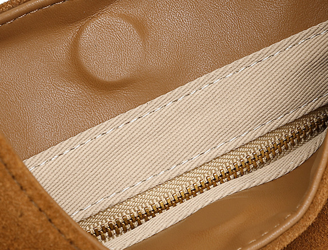 Women's 100% Genuine Leather Suede Long Handle Single Shoulder and Crossbody Bag Blois