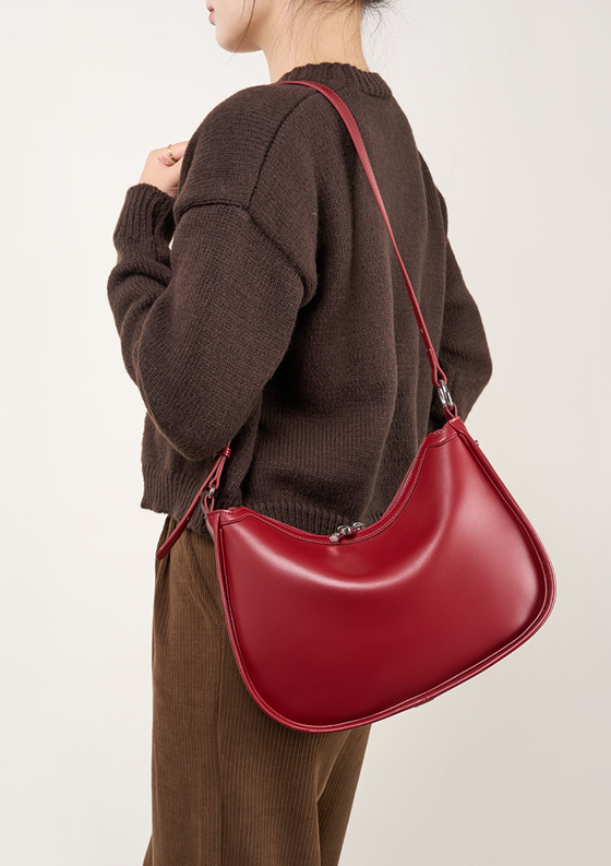Designed Women's 100% Genuine Leather Single Shoulder and Crossbody Dumpling Bag Gap
