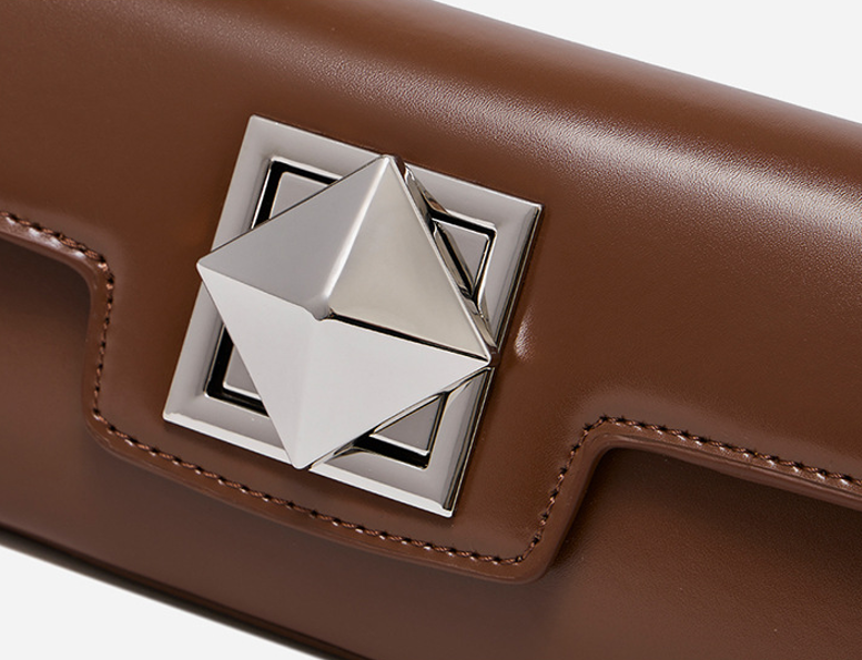 High-End Design Women's Bag 100% Genuine Leather Single Shoulder Small Square Bag Uno