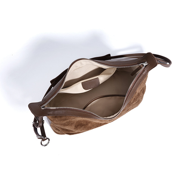 Women's Bag 100% Genuine Leather / Suede Long Handle Shoulder Underarm Pillow Bag Arles